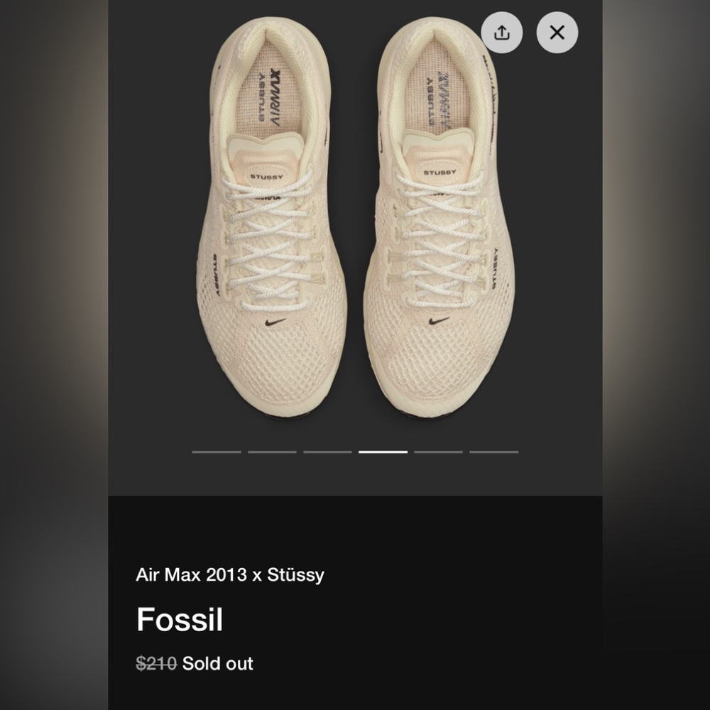 Men’s Nike Air Max 2013/Stussy Fossil Size 15